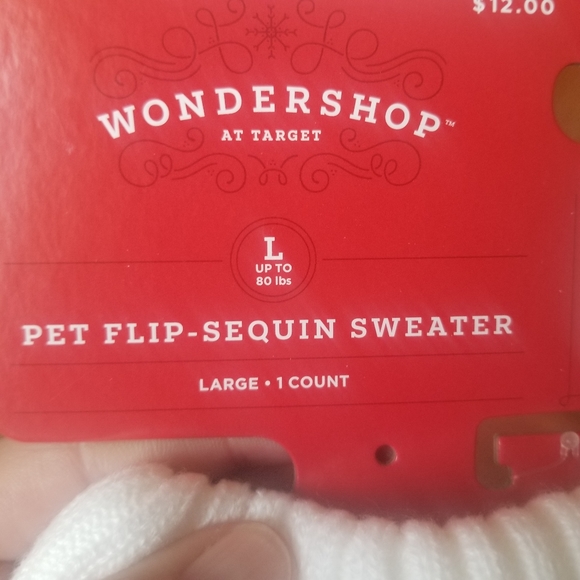 NWT Wondershop at target pet flip sequin sweater large up to 80 pounds C… - Picture 5 of 5